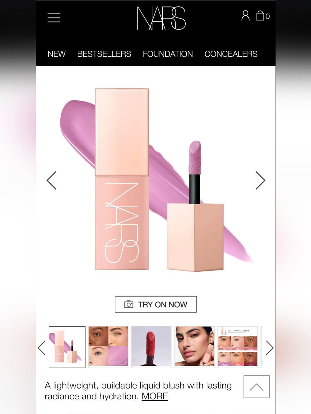 NARS Lip Tint — Soft Lilac pink (wounderlust)